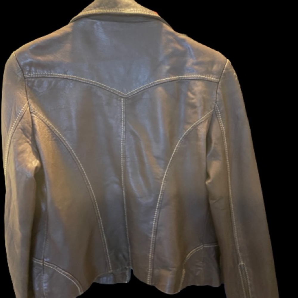 Brown leather jacket